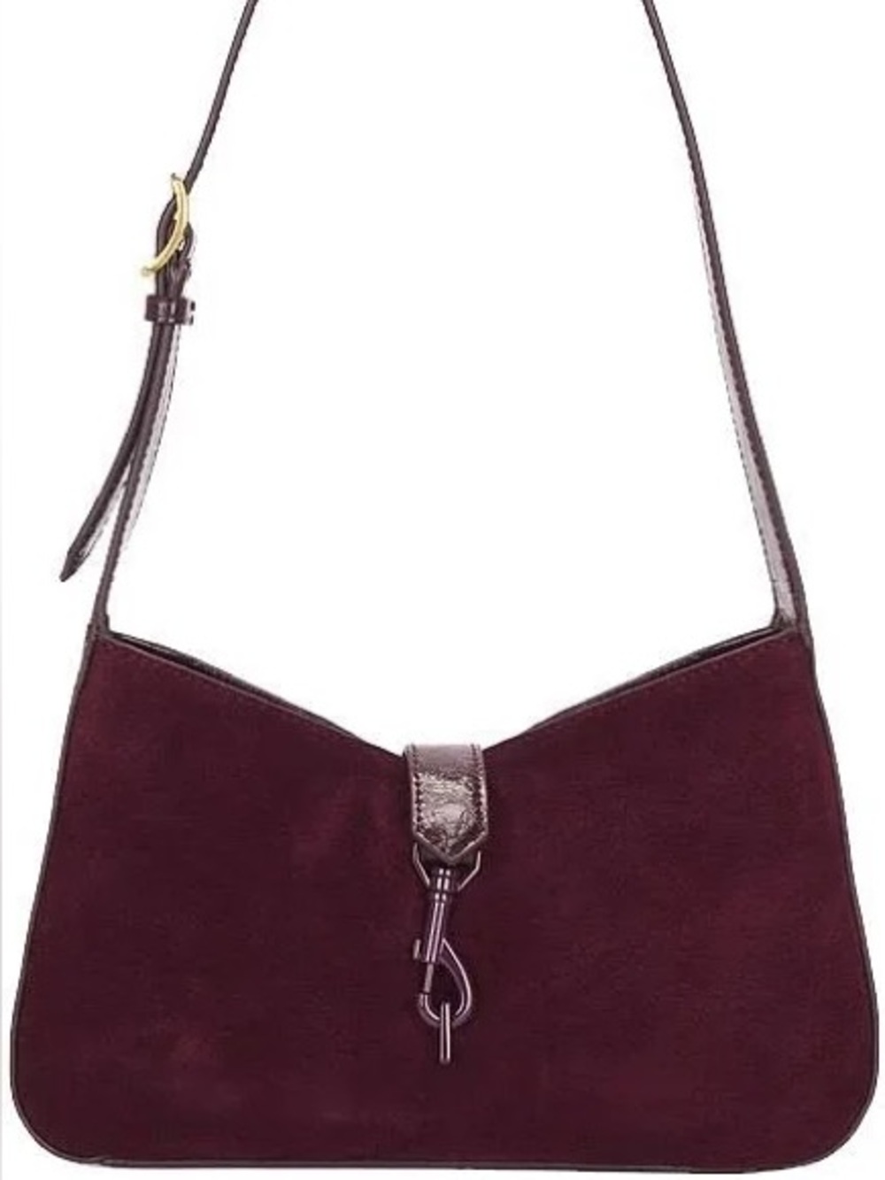 Rebecca Minkoff Suede Shoulder Bag in Deep Burgundy